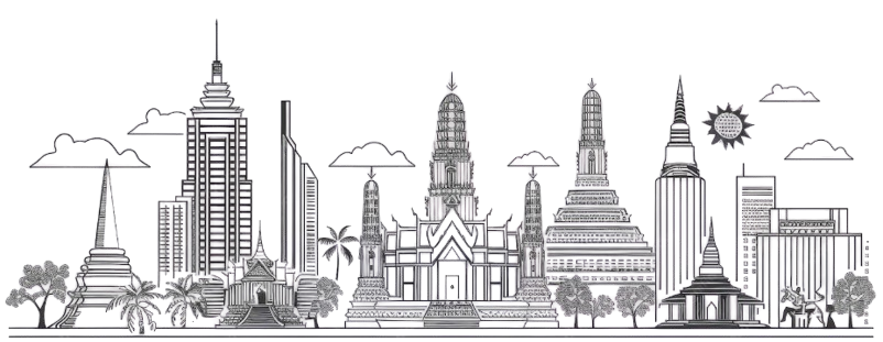 thai cities drawing